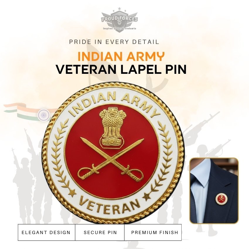 Premium Quality Indian Army Veteran Blazer Lapel Pin