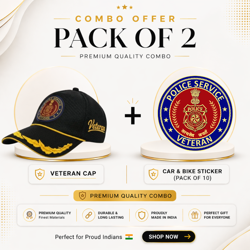 Police service Officer Veteran Cap & Sticker Combo