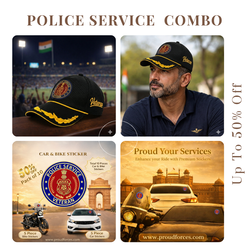 Police service Officer Veteran Cap & Sticker Combo