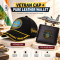 Indian Air Force Veteran Black Cap & Black Leather Wallet Combo – Premium Classic Edition