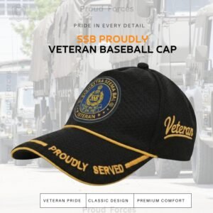 SSB Proudly Veteran Baseball Cap (Black Color) -Premium Quality