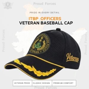 ITBP Officers’ Veteran Baseball Cap (Black Color) - Premium Quality