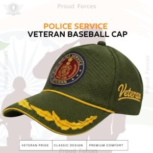 Police Service Officers’(Olive Green Color) Baseball Cap for Veterans - Premium Quality