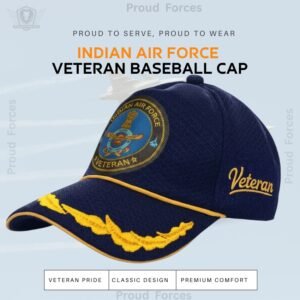 Indian Air Force Officers’ Baseball Cap for Veterans(Blue Color) - Premium Quality