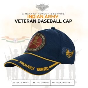 Premium Quality Indian Army Proudly Veteran Baseball Cap (Blue Color)