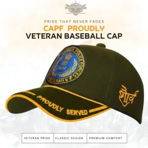 Premium Quality CAPF Proudly Veteran Baseball Cap (Olive Green Color)