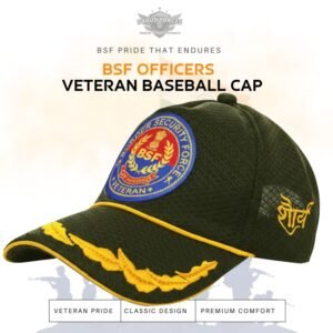 Premium Quality BSF Officers’ Veteran Baseball Cap (Olive Green Color)