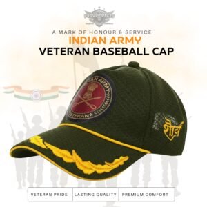 Premium Quality Army Officers’ Veteran Baseball Cap (Olive Green Color)