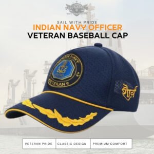 Premium Quality Indian Navy Officer (Blue color) Baseball Cap for Veterans