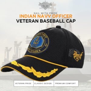 Premium Quality Indian Navy Officer (Black color) Baseball Cap for Veterans