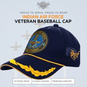 Premium Quality Indian Air Force Officers’ Baseball Cap for Veterans(Blue Color)