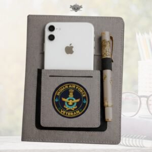 Indian Air Force Veteran Office Notebook with Phone & Pen Holder