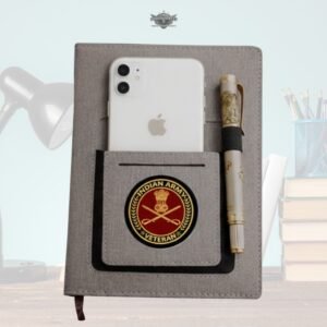 Indian Army Veteran Office Notebook with Phone & Pen Holder