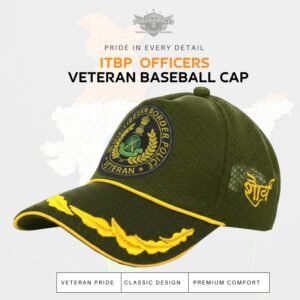 Premium Quality ITBP Officers’ Veteran Baseball Cap (Olive Green Color)
