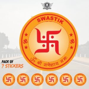 SWASTIK Round Car Windshield Front Gumming Vinyl Stickers (Inside Pasting) – Pack of 7