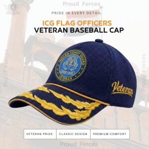 ICG Flag Officers’ Veteran Baseball Cap (Blue Color) - Premium Quality