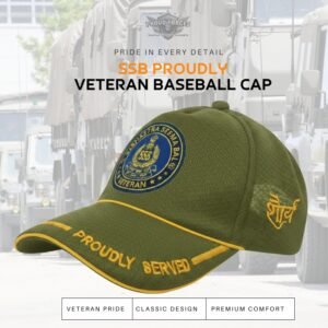 Premium Quality SSB Proudly Veteran Baseball Cap (Olive Green Color)