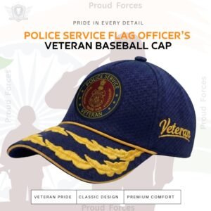 Police Service Flag Officers’ Veteran Baseball Cap (Blue Color) - Premium Quality
