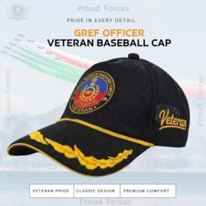 GREF Officers’ Veteran Baseball Cap (Black Color) - Premium Quality