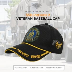 Premium Quality SSB Proudly Veteran Baseball Cap (Black Color)