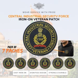 Premium Quality Central Industrial Security Force Veteran Iron-On Woven & Embroidered Patches for Apparel (Pack of 7)