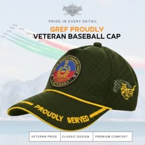 Premium Quality GREF Proudly Veteran Baseball Cap (Olive green Color)