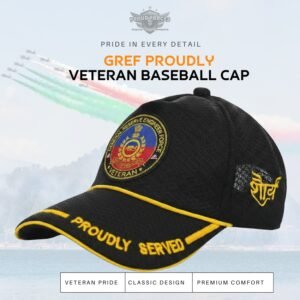 Premium Quality GREF Proudly Veteran Baseball Cap (Black Color)