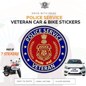 Premium Quality Police Service Veteran Car & Bike Stickers
