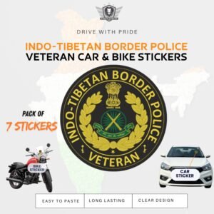 Premium Quality Indo-Tibetan Border Police (ITBP) Veteran Car & Bike Stickers