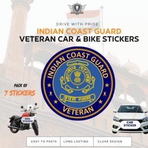 Premium Quality Indian Coast Guard (ICG) Veteran Car & Bike Stickers