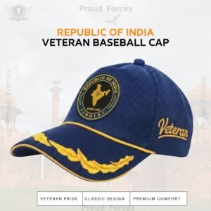 Republic of India Officer Veteran Baseball Cap (Blue Color) – Premium Quality
