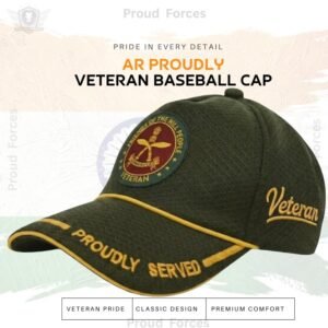AR Proudly Veteran Baseball Cap (Olive Green Color) - Premium Quality