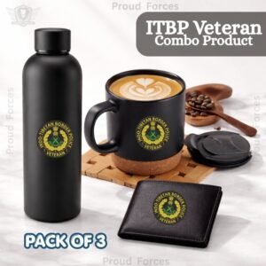 ITBP Veteran Premium Combo Pack of 3 – Bottle, Coffee Mug & Leather Wallet