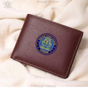 ICG (Indian Coast Guard) Veteran Brown Leather Wallet for Men (Premium Classic Edition)