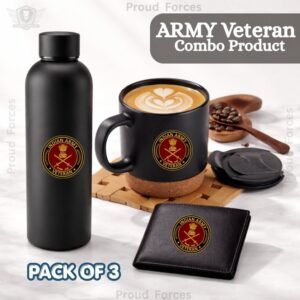 ARMY Veteran Premium Combo Pack of 3 – Bottle, Coffee Mug & Leather Wallet