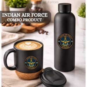Indian Air Force Veteran Matte Finish Bottle & Coffee Mug Combo Set