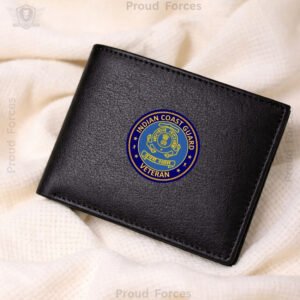 ICG (Indian Coast Guard) Veteran Black Leather Wallet for Men (Premium Classic Edition)