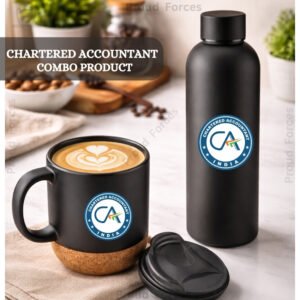 Chartered Accountant (CA) Matte Finish Bottle & Coffee Mug Combo Set