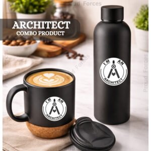 Architect Matte Finish Bottle & Coffee Mug Combo Set