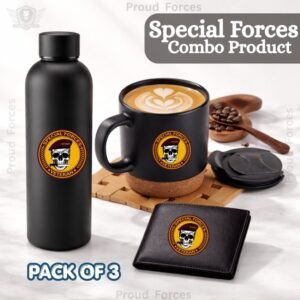 Special Forces Veteran Premium Combo Pack of 3 – Bottle, Coffee Mug & Leather Wallet
