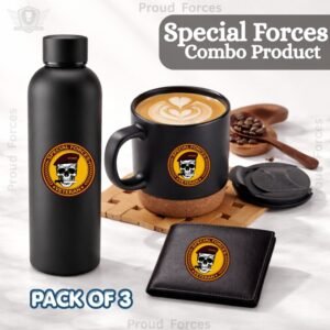 Special Forces Veteran Premium Combo Pack of 3 – Bottle, Coffee Mug & Leather Wallet