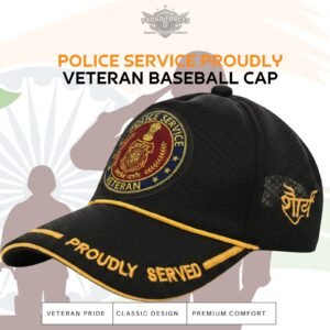 Premium Quality Police Service Proudly (Black Color) Baseball Cap for Veterans