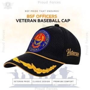 BSF  Officers’(Black Color) Baseball Cap for Veterans -Premium Quality