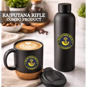 Rajputana Rifle Veteran Matte Finish Bottle & Coffee Mug Combo Set