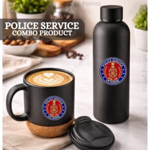 Police Service Veteran Matte Finish Bottle & Coffee Mug Combo Set