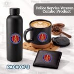 Police Service Veteran Premium Combo Pack of 3 – Bottle, Coffee Mug & Leather Wallet