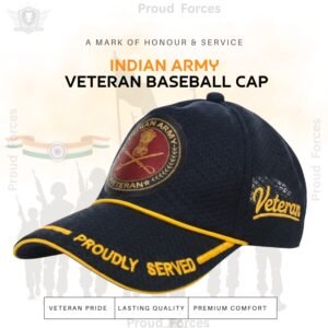Indian Army Proudly Veteran Baseball Cap (Blue Color) -Premium Quality