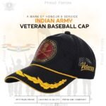 Indian Army Officer's Veteran Baseball Cap (Black Color) – Premium Quality