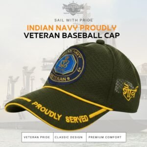Premium Quality Navy Proudly Veteran Baseball Cap (Olive Green Color)