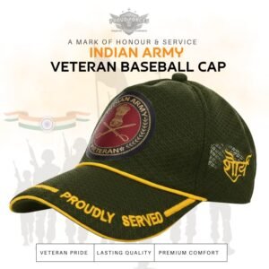 Premium Quality Army Proudly Veteran Baseball Cap (Olive Green Color)